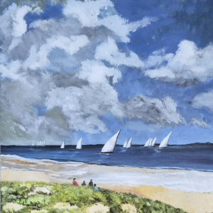white sailboats
