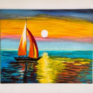 Orange sailboat
