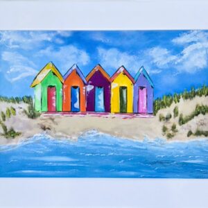 Colorful beach huts