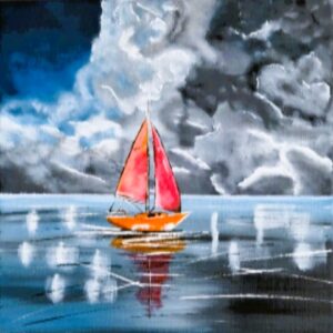 Red sailboat