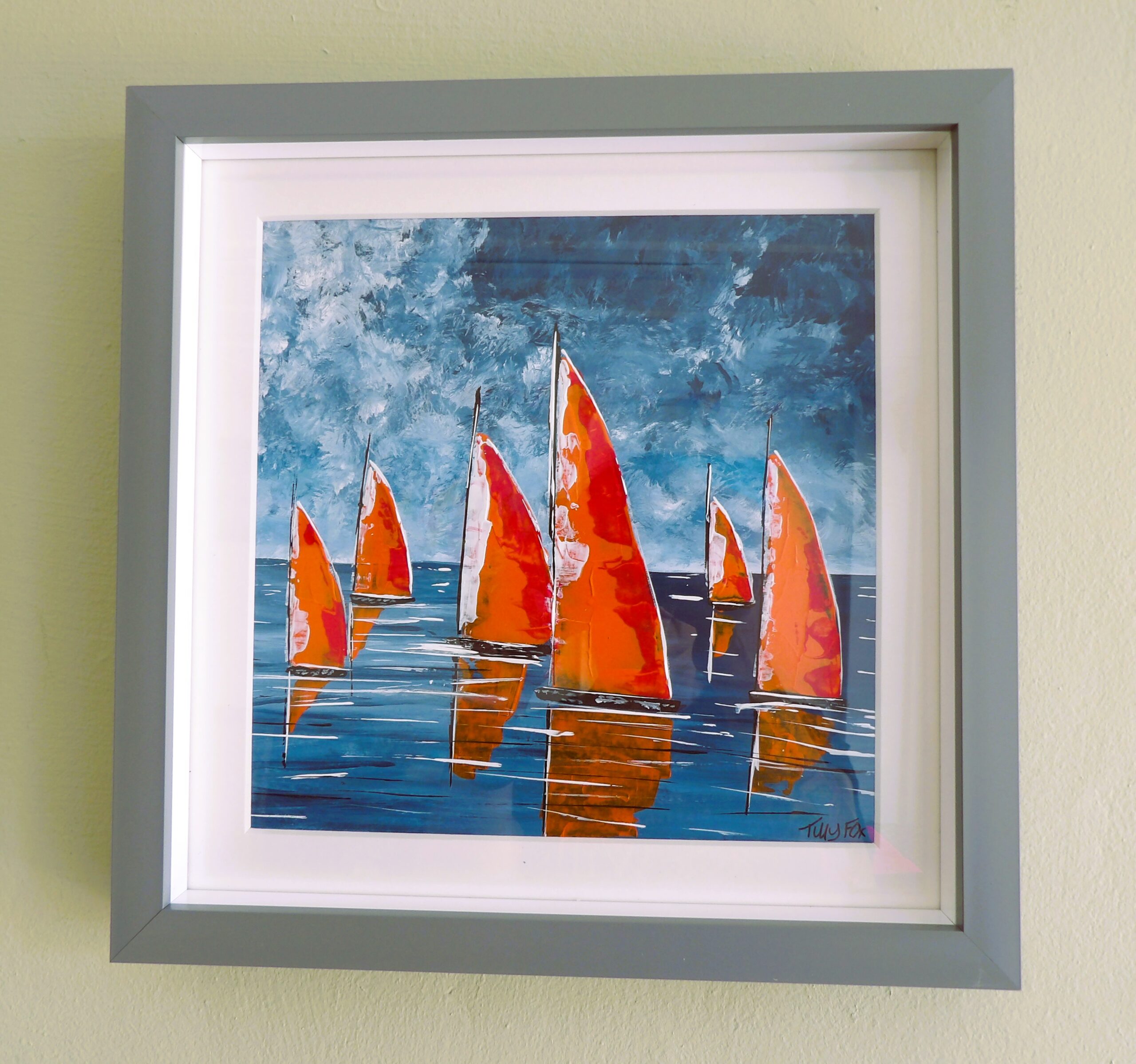 Original acrylic in a 28 x 28 cm grey frame