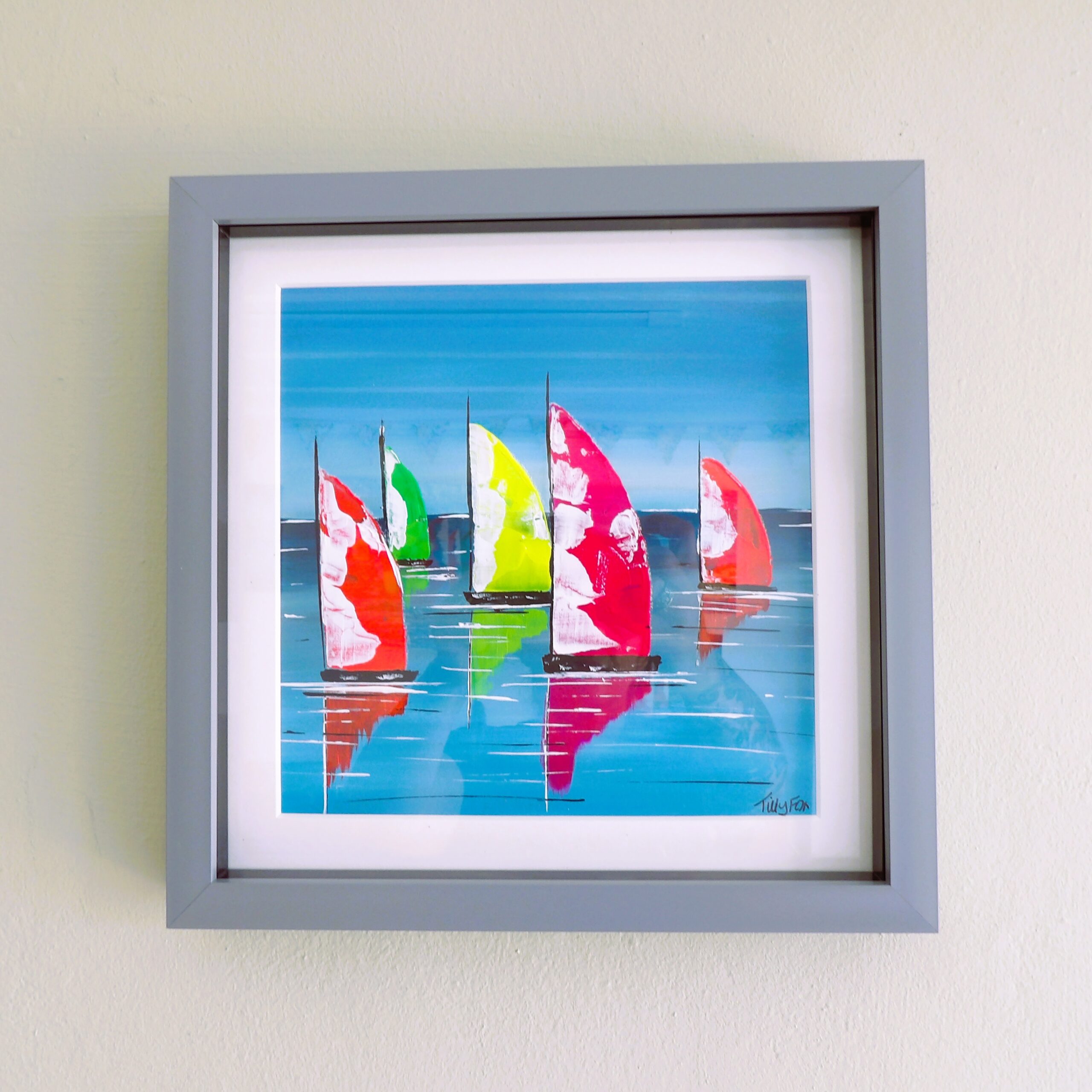 Original acrylic in a 28 x 28 cm grey frame