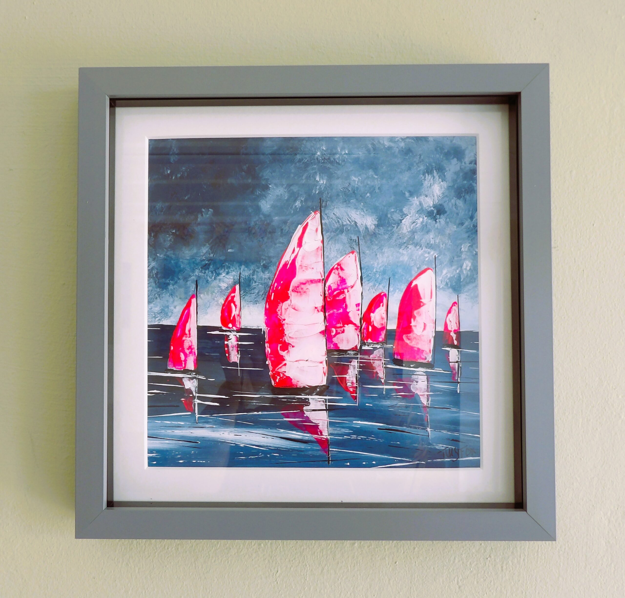 Original acrylic in a 28 x 28 cm grey frame