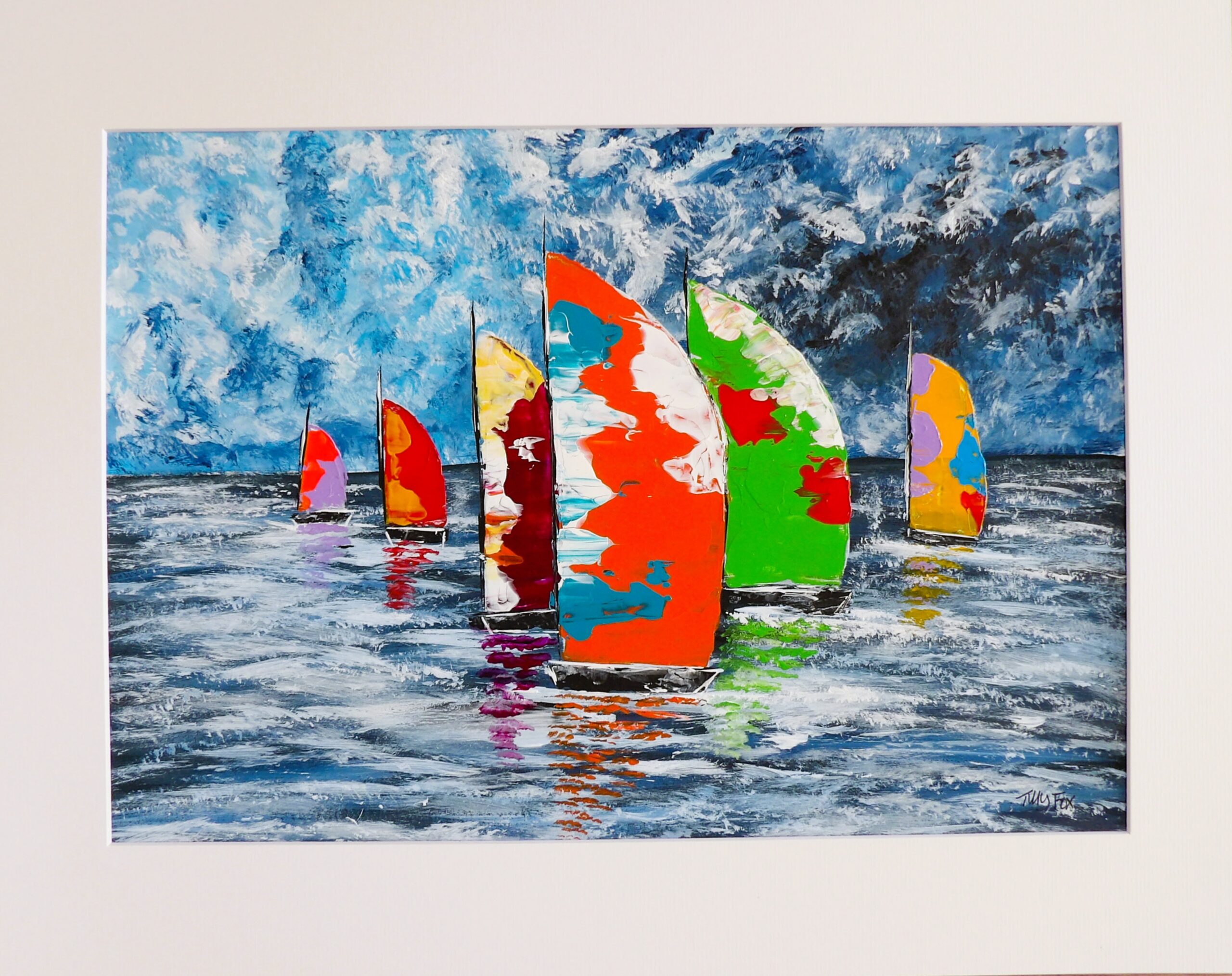 Original acrylic in a 40 x 50 cm off white mount