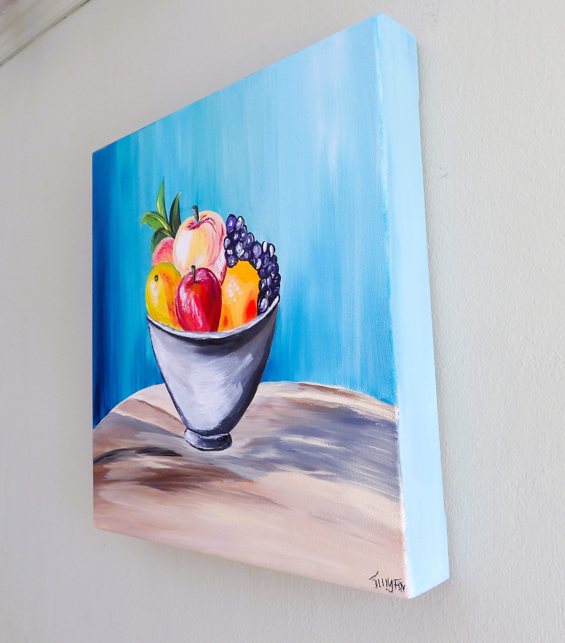 Original acrylic on 30 x 30 deep edge canvas the fruit - Image 2