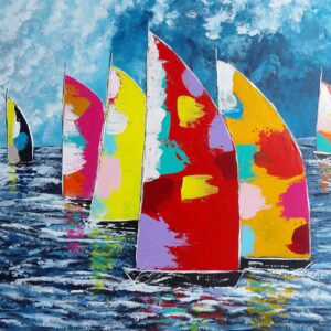 Sailboats 40 x 50 cm Original Acrylic