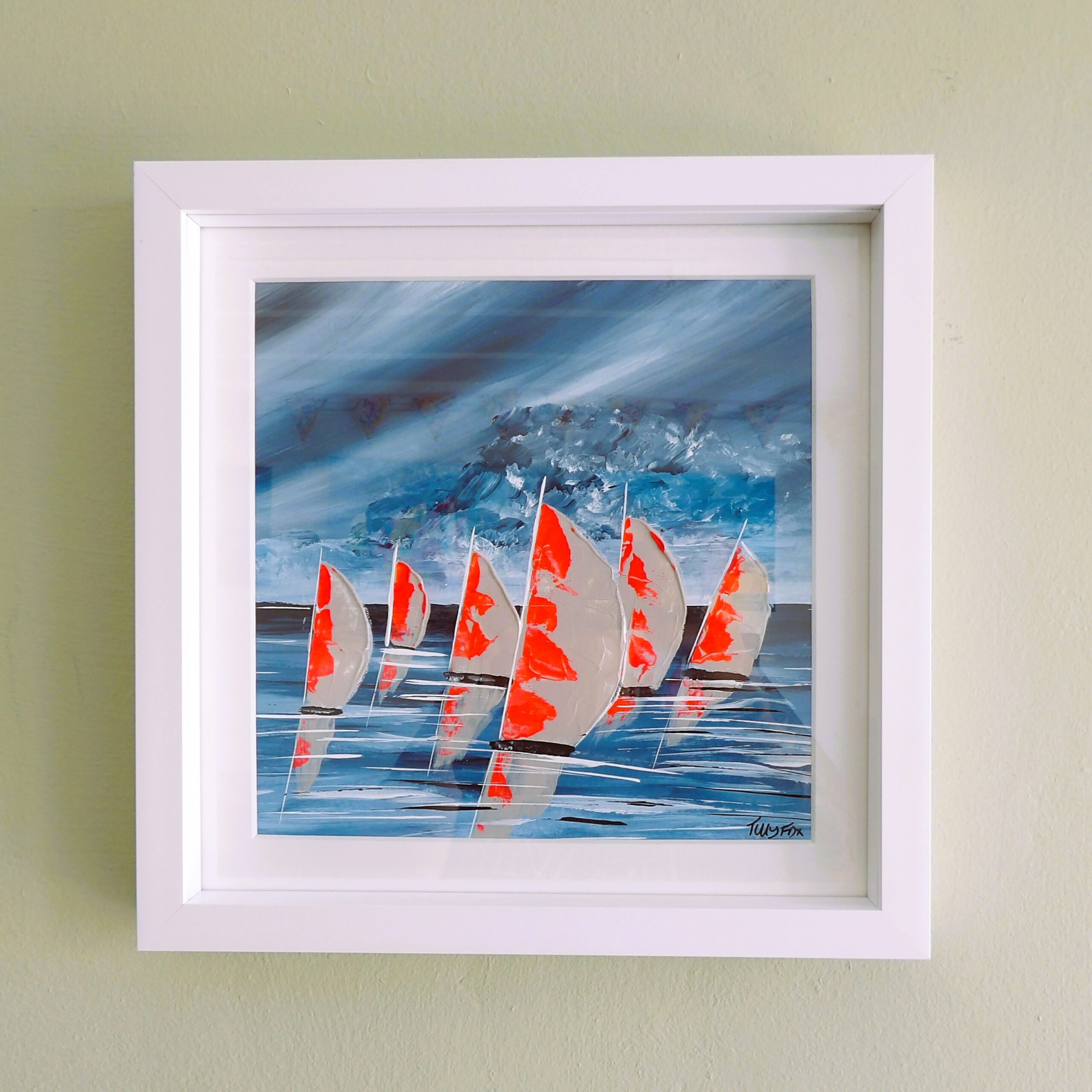 Original acrylic in a 28 x 28cm white frame