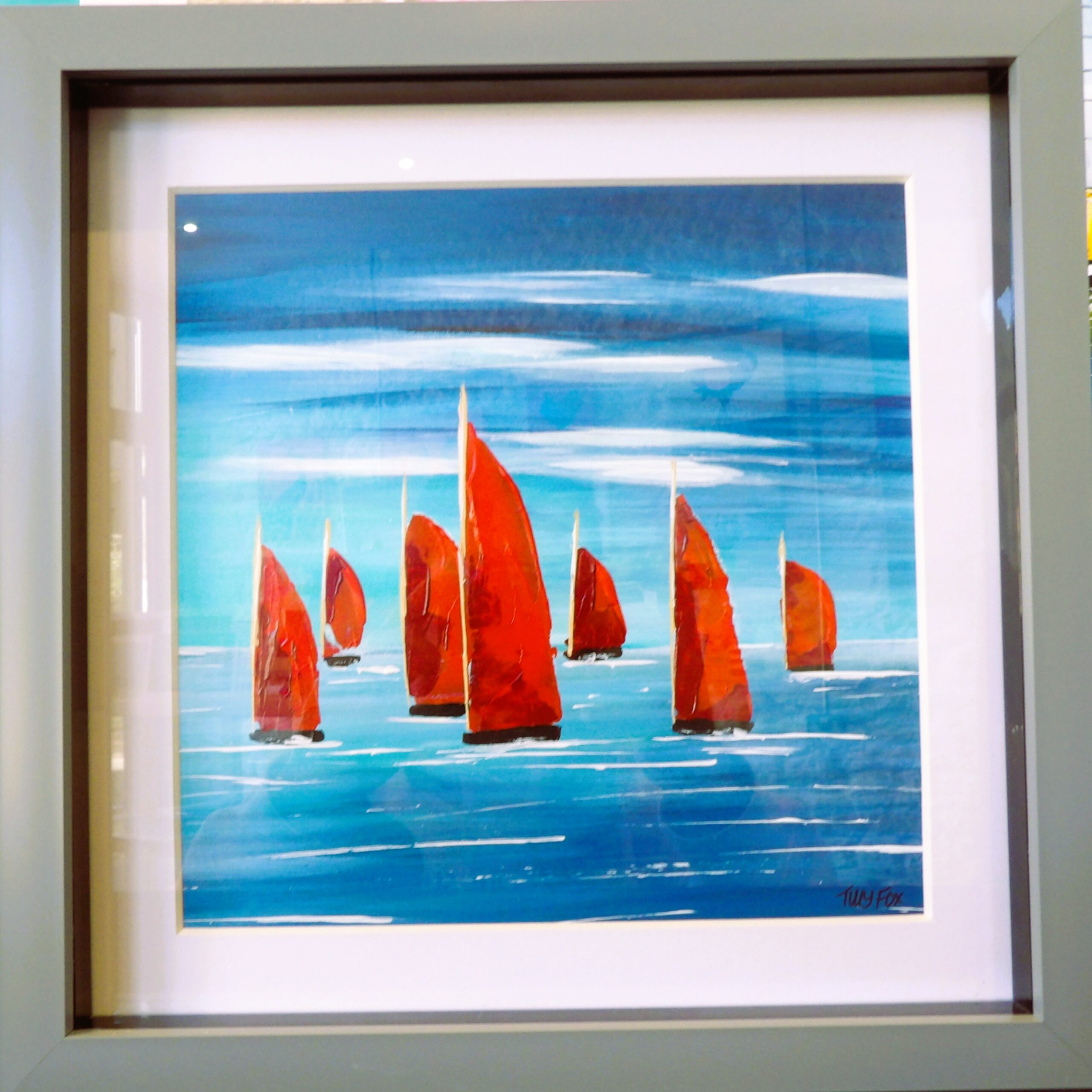 28 x 28 framed original acrylic
