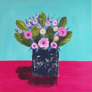 The Black Vase on a Deep Edge 50 x 50cm canvas