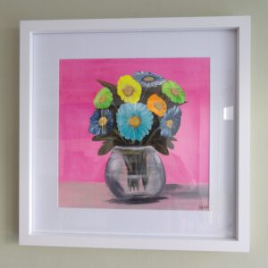 Daisies in a 40 x 40cm white frame