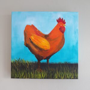 Chicken on a deep edge 30 x 30cm canvas