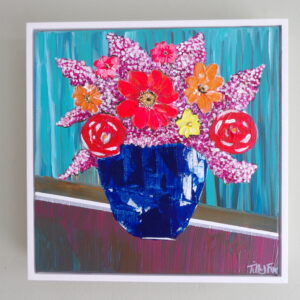 The Blue Vase on 30 x 30 cm framed