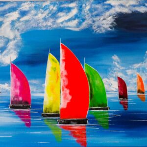 The Large Orange Boat on 40 x 50cm canvas