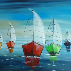 Original sailing boats on 40 x 50 canvas
